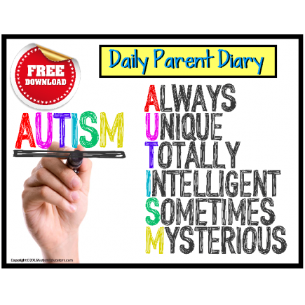 FREE Resource for Autism PARENTS Daily Diary